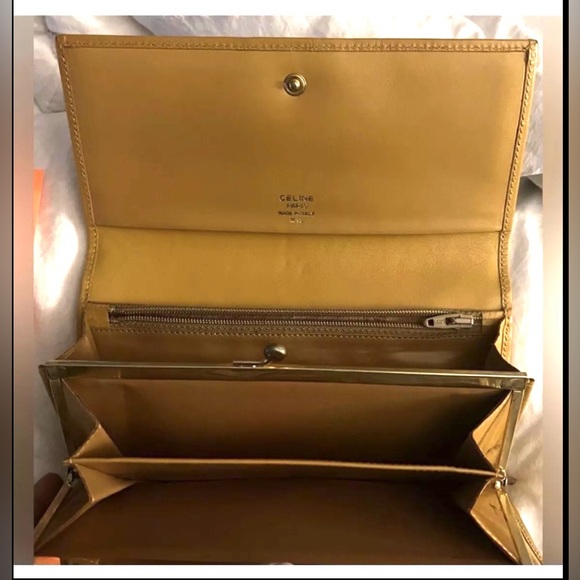 Celine Triomphe Wallet Womens Billfold Bi-fold Change Purse ID Holder Checkbook - Picture 11 of 16